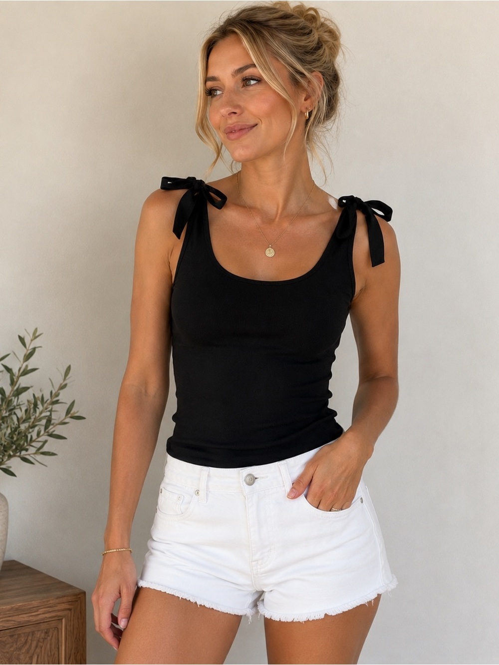 A New Day Tie Shoulder Tank